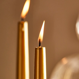 EDG Enzo De Gasperi Set 2 Candele Stelo Oro Lisce H30 cm