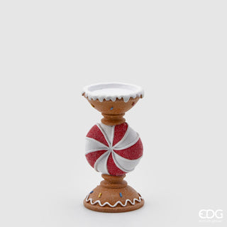EDG Enzo De Gasperi Portacandela Natalizio Candy H21 cm in Resina