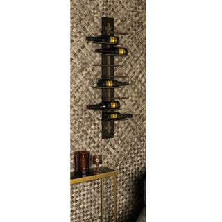 PTMD Collection Portabottiglie da Parete in Ferro Nero H110 cm