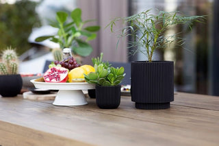 Capi Europe Groove NL Cylinder Vase Black 36x38 cm in Recycled PE