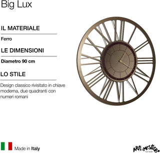 Arti e Mestieri Orologio Big Lux Bronzo D 90 cm