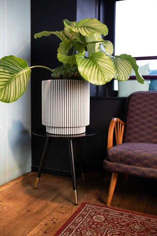 Capi Europe Groove NL Elfenbeinfarbene Zylindervase 36 x 38 cm aus recyceltem PE