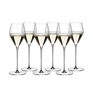 Riedel Veloce Set 6 Calici Champagne Vino in Cristallo 327cc