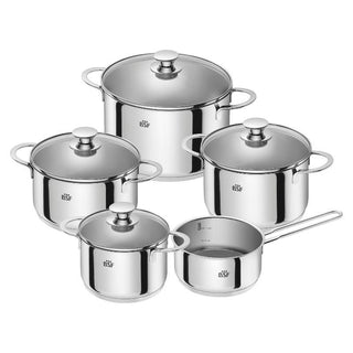 BSF Batteria di Pentole 5 Pezzi Bordeaux in Acciaio