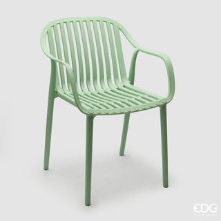 Enzo de Gasperi Sedia da Esterno a Righe Resistente Raggi UV H82,5 cm Verde Chiaro