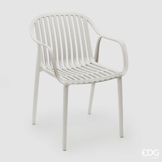 Enzo de Gasperi Sedia da Esterno a Righe Resistente Raggi UV H82,5 cm Grigio Chiaro