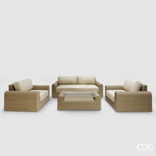 EDG Enzo de Gasperi 4-teiliges Luxus-Garten-Lounge-Set im Rattan-Stil