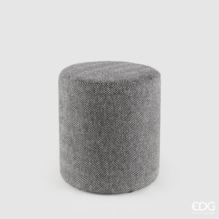 EDG Enzo De Gasperi Pouf Spina di Pesce Cilindro H45 cm Grigio Scuro