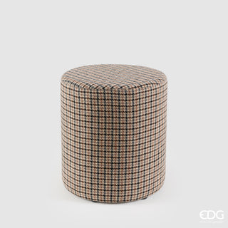 EDG Enzo De Gasperi Pouf Tartan Cilindro H45 cm