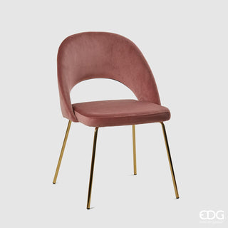 EDG Enzo de Gasperi velvet chair with open back Light pink