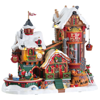 Lemax Elves Toy Factory Animated with Lights and Sounds