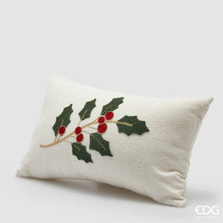 EDG Enzo De Gasperi Cuscino Natalizio Agrifoglio Rettangolare 50x30 cm