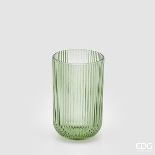 EDG Enzo De Gasperi Offerta Set 4 Bicchieri Longdrink Righe H12 D8 cm Verde