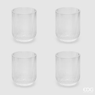 EDG Enzo De Gasperi Set 6 vasos de agua rombos H14 D8 cm