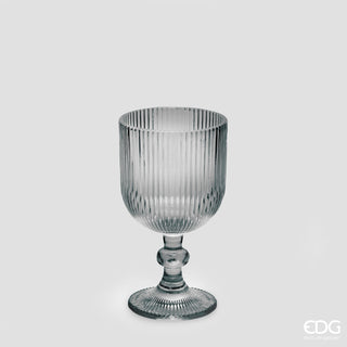 EDG Enzo De Gasperi Offerta Set 6 Calici Acqua Righe H14 D8 cm Grigio Fumè