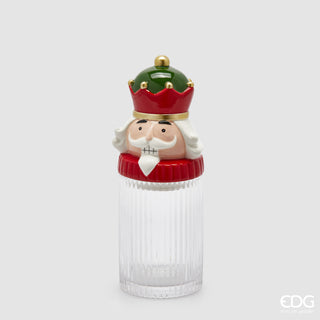 EDG Enzo De Gasperi Contenitore Natalizio in vetro Soldatino H25 cm