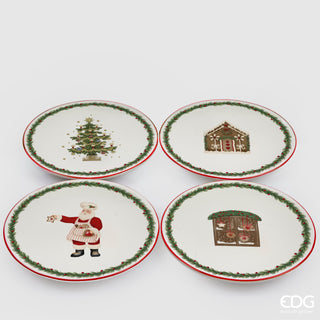 EDG Enzo De Gasperi 4er-Set XMAS Weihnachts-Dessertteller D15 cm