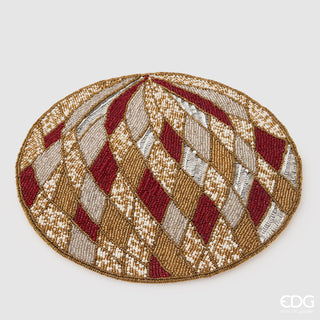 EDG Enzo De Gasperi Rundes Tischset mit Weihnachtsmotiv, Diamanten, D36 cm