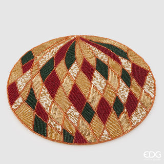 EDG Enzo De Gasperi Rundes Tischset mit Weihnachtsmotiv, Diamanten, D36 cm