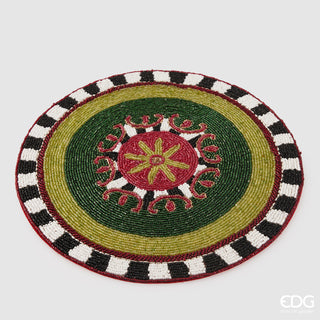 EDG Enzo De Gasperi Sottopiatto Natalizio Scacchi D36 cm