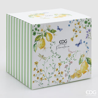 EDG Enzo De Gasperi Servizio Tavola 24 pz Limoni in Porcellana con Bordo oro 24K