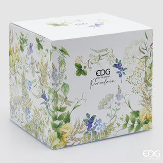 EDG Enzo De Gasperi Servizio Tavola 24 pz Fiori Mix in Porcellana con Bordo oro 24K