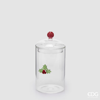 EDG Enzo de Gasperi Contenitore Natalizio Agrifoglio H19.5 cm