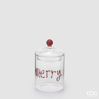 EDG Enzo de Gasperi Contenitore Natalizio Merry Christmas H16.5 cm