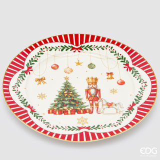 EDG Enzo de Gasperi Servizio di Piatti Natalizio 24 Pezzi Christamas in pura Porcellana
