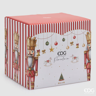 EDG Enzo de Gasperi Servizio di Piatti Natalizio 24 Pezzi Christamas in pura Porcellana