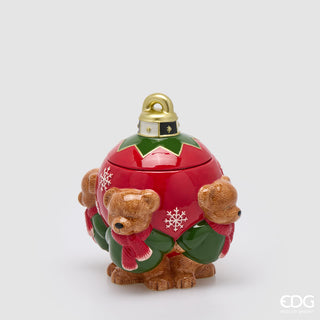 EDG Enzo De Gasperi Contenitore Orsi con Palla H25 cm in Ceramica