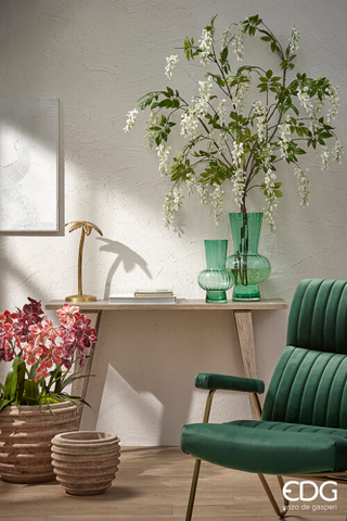 EDG Enzo De Gasperi Vaso Righe con Sfera H45 D26 cm Verde Chiaro