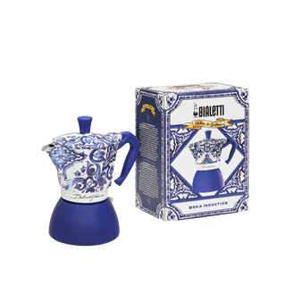 Bialetti Moka Induzione 4 Tazze Dolce&Gabbana Blu Mediterraneo