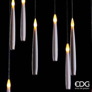 EDG Enzo De Gasperi Set 10 Candele Bianche da appendere a Led con telecomando H15,5 cm