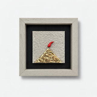 Alleria Quadro Artigianale Vesuvio Contemporaneo 14X14 cm Grigio Gambetta