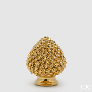 EDG Enzo De Gasperi Decoración de piñas de pino de cerámica Al 25 x P 19,5 cm Dorado