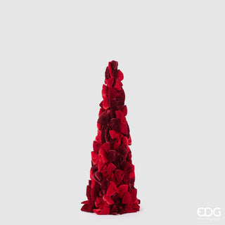 EDG Enzo De Gasperi Decorazione Natalizia Pino con Fiocchi Rosso H120 cm