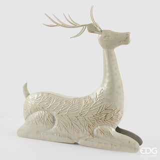 EDG Enzo De Gasperi Decorazione Renna Seduta in Metallo H72 L70 cm