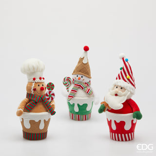 EDG Enzo De Gasperi Set 3 Decori Natalizi H35 cm