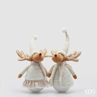 EDG Enzo De Gasperi Set 2 Decorazioni Renna a dondolo H55 cm