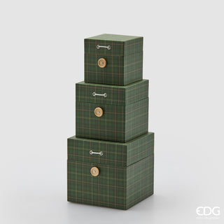 EDG Enzo de Gasperi Set 3 Scatole regalo Tartan Verde