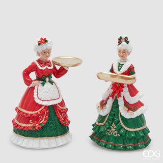 EDG Enzo De Gasperi Set 2 Decorazione Mamma Natale H26 cm