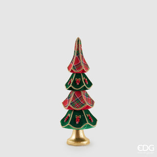 EDG Enzo De Gasperi Decorazione Natalizia Pino Rosso Verde H63 cm