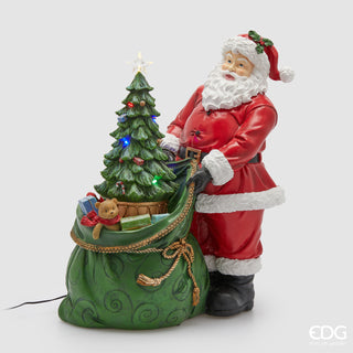 EDG Enzo De Gasperi Decorazione Natalizia Babbo Natale con Sacco H47x39 cm