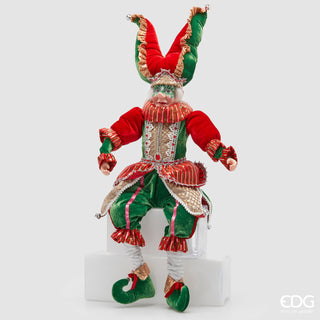 EDG Enzo De Gasperi Decorazione Natalizia Elfo Giullare H90 cm