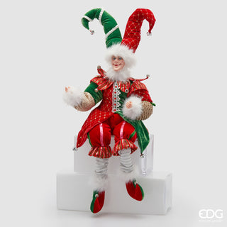 EDG Enzo De Gasperi Decorazione Natalizia Elfo con cappello H90 cm