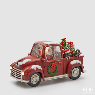 EDG Enzo De Gasperi Decorazione Natalizia Babbo Natale Pick Up con musica movimento e led H16x28x12 cm