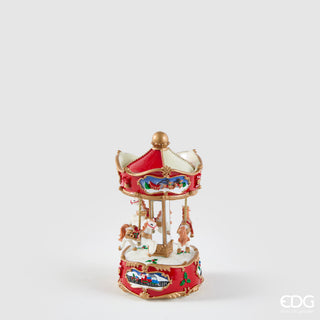 EDG Enzo De Gasperi Carillon Cavallo Giostra H17 cm Rosso