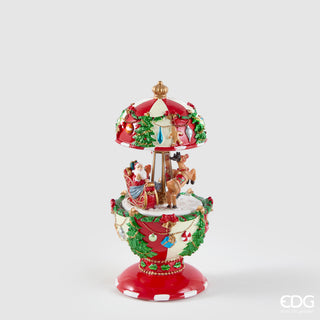 EDG Enzo De Gasperi Carillon Babbo con Slitta H17 cm in Resina