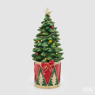 EDG Enzo De Gasperi Decoro Pino Su Tamburo con led H37 D16 cm